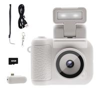 OIKSPY Mini fotocamera digitale con schermo LCD da 1,4 pollici 1080P 32 GB Base di ricarica Monoreflexes a forma di CMOS piccolo compatto portatile registratore video facile da usare (bianco)