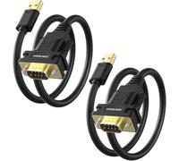 OIKWAN USB a RS232 seriale DB9 cavo maschio, 2-Pack