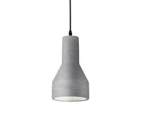 Sospensione Industrial-Minimal Oil-1 Metallo Cemento Grigio 1 Luce E27