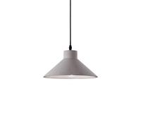 Sospensione Industrial-Minimal Oil-6 Metallo Cemento Grigio 1 Luce E27