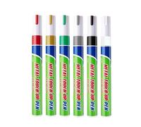 Oil Based Paint Markers - Waterproof Fine Nib, Engraving Ink Pen Set 6 Pieces for Detailed Writing Permanent Marker for Gravestone Lettering Rock Fabric Glass Wood Ceramic Mug Craft DIY Art Decoration