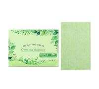 Oil Blotting Sheets, Face Absorbing Paper, Shine Makeup Friendly Pads, Gentle Non-Sticky Texture, 100 Conteggi, Ideal for Freshening, Oily Skin Control, Green
