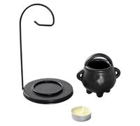 Oil Burner Wax - Olio Burner Aroma Diffuser, Decorative Wax Melt | Ceramic Gothic Cauldron with Handle for Aromatherapy Fragrance Office Apartment Farmhouse Bedroom Living