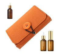 Oil Carrying Case, Felt Travel Storage Pouch Skin Care Oils, Cosmetic Bag, Portable Organizer for Moms, Girlfriends, and Wives, Convenient Travel Bag (Pink, Brown, Dark Gray)