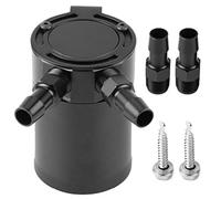 oil catch can-Duokon Universal Alluminio Compact Baffled Oil Catch Can 2-Port Black