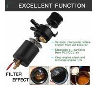 oil catch can Universal Alluminio Compact Baffled Oil Catch Can 2-Port Black