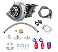Oil Cooled Turbo Turbocharger 400HP A/R: 0.63 0.5 + Oil Return Feed Line Kit