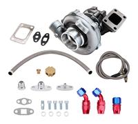 Oil Cooled Turbo Turbocharger 400HP A/R: 0.63 0.5 + Oil Return Feed Line Kit