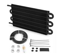 Oil Cooler Kit convertitore radiatore automatico-manuale a 4 file 6 file 8 file Trasmissione remota universale in alluminio(6 Row Black)