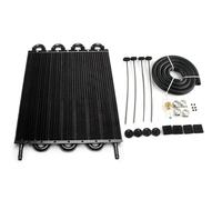 Oil Cooler Radiatore olio universale per trasmissione remota a 4 file 8 file Radiatore olio automatico(8 Row Black)
