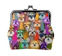 Oil Cute Schnauzer Dogs portafogli da donna, portamonete da donna, piccolo portafoglio da donna, adatto per le donne, elegante e personalizzato, nero, taglia unica, Art Deco, Nero , Taglia unica, Art