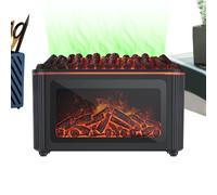 Oil Diffuser, Fireplace Mist Tool, Flame Color Humidifier, Aromatherapy Scent Device, Ambient Light Machine, Wellness Accessories, Black 160ml Unit Plus Seven Color Cycle Feature For Living Room