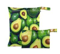 Oil on Green Avocado prop1 - Borsa per la biancheria, confezione da 2, essenziale da viaggio, per bambini, con manici per yoga