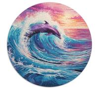 Oil Painting Dolphin 1000 Pezzi Puzzle Rotondo Creativo Arte Puzzle Circolare Giocattolo Per Adulti 1000pcs (67.5x67.5cm)