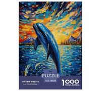 Oil Painting Dolphin Jigsaw Puzzle Impossible 1000Pcs Decorazione Per La Casa. Giochi Rilassamento E Intelligence Per Adulti E Bambini Da 12 Anni 38x26cm/1000pcs
