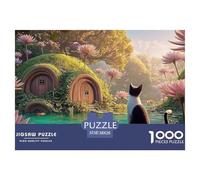 Oil Painting of Lotus 1000 Pezzi Cartone Robusto Puzzle Hobbit-style Dwellings Sfida Unica Gioco Per Famiglie Puzzle Decorazioni Per La Casa 38x26cm/1000pcs