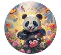 Oil Painting Panda 1000 Pieces Round Puzzle Puzzle Gifts Reative Puzzles Per La Decorazione Delle Pareti for Adults 1000pcs (67.5x67.5cm)