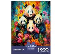 Oil Painting Panda Jigsaw Puzzle Impossibili 1000Pcs Decorazione Per La Casa. Rilassamento E Intelligence Per Adulti E Ragazzi Da 14 Anni 38x26cm/1000pcs