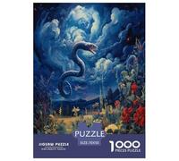 Oil Painting Snake Jigsaw Puzzle Impossibili 1000Pcs Decorazione Per La Casa. Rilassamento E Intelligence Per Adulti E Bambini Da 12 Anni 70x50cm/1000pcs