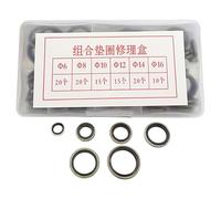 Oil Pan Gasket, Drain Plug Washer, 100x Rubber Crush Seal Kit, M6 M8 M10 M12 M14 M16 Sizes with Fit Design, Automotive Replacement Set for Car Repair Tools, 5.04x2.6x0.91 Inches
