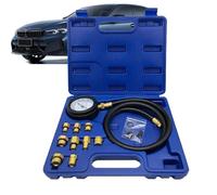 Oil Pressure Tester Tool, Double Scale Engine Compression Gauge Kit, Automotive Cylinder Detector with Long Reach Hoses, Precision Diagnostic Material Set for Truck, Car, Motorcycle, Garage Repair and