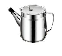 Oil Strainer Pot, 2L Stainless Filter Jar, Anti Leak Pour System with Fine Mesh Screen, Heavy Duty Kitchen Storage Container, Sleek Metal Cooking Design, Frying Oil Use for Restaurant and Kitchen