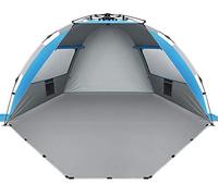 Oileus Tenda da spiaggia per 4 persone, misura XL, tenda istantanea portatile per spiaggia, con borsa per il trasporto, paletti, 6 tasche per sabbia, anti UV, per pesca, escursionismo, campeggio