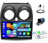 OiLiehu 4+64G 4 Core Android 13 Autoradio 2 Din Carplay Android Auto Radio per Nissan Qashqai J10 2006-2013 Autoradio con Schermo 9 pollici con Bluetooth GPS FM RDS WiFi SWC EQ+Telecamera Posteriore