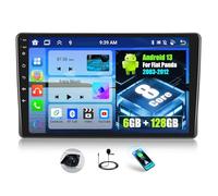 OiLiehu 6+128G 8 Core Android 13 Autoradio per FIAT Panda 2003-2012 CarPlay Android Auto Autoradio con Schermo 9 pollici con Bluetooth GPS FM RDS WiFi SWC DSP/EQ Telecamera Posteriore