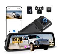 OiLiehu Dashcam Specchio 4K AHD Touchscreen 9,66 pollici con Telecamera Posteriore GPS WiFi Dash Cam per Auto con G Sensore/Controllo APP/ADAS/BSD/Assistente Parcheggio/Grandangolo 150°/Vision