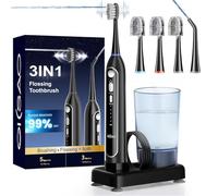 OILSAO Spazzolino elettrico con filo interdentale ad acqua, 5 velocità di filo interdentale e 3 modalità di spazzola per adulti, Sonic 2.0, spazzolino da denti professionale, per la pulizia dei denti