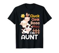 Oink Baa Neigh Click Moo I'm Aunt Farmer 2nd Birthday Farm Maglietta
