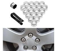 OINTJWWO 20 Pezzi Copridadi Copribulloni Auto per Renault Captur Clio Kadjar Koleos, Esagonale Tappi a Vite Ruota Copri Bulloni Cerchi Pneumatici Bullone Antifurto Accessori,B/Silver-21mm