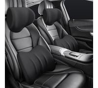 OINTJWWO per Skoda Scala 2018-2025 Auto Poggiatesta e Cuscino Lombare, Ergonomico Seggiolino Auto Poggiatesta & Cuscino Lumbar per Neck Back Pain Relief con Cinghia Regolabile,A/Black