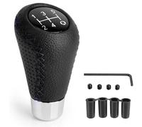 OINTJWWO Pomelli Leva Cambio per Auto per Alfa Romeo Giulietta 145 146 147 155 156, 5 Marce Universale Leva Cambio Manuale Pelle Copri Pomello Sostituzione Manopola Cappuccio con 4 Adattatori