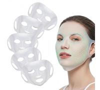 OIOLIOE Confezione da 5 mascherine riutilizzabili in silicone con scatola portaoggetti, porta maschera 3D per orecchie, per maschere in foglio, previene l'evaporazione e blocca l'umidità, strumento
