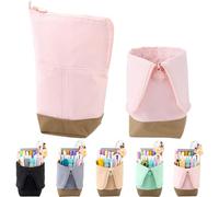 OIOYLEY Astuccio pieghevole in piedi con scomparti, stand up matite, grande capacità, portapenne telescopico, astuccio pop-up per ragazze, ragazzi, adolescenti e adulti, Colore: rosa., Astuccio