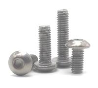 oipwtfbq 20 pz M2 M2.5 M3 Lunghezza 4-30mm Puro Titanio Esagono Incassato Rotondo/Bottone Vite Ti Viti(Color:4mm,Size:M3 20PCS)