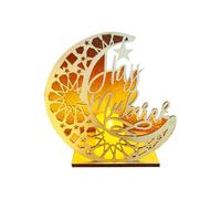 Oiqippnbv in legno Ornamento Lampada Medio Oriente Festival Eid Lampada Decorativa Luna LED Lampade Decorative, L Facile Install