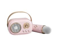 Oiqippnbv Mini Wireless Bluetooth Audio Casa Canto Karaoke Microfono Integrato Altoparlante Stereo Home KTV Set Rosa