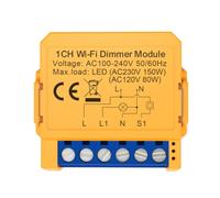 Oiqippnbv Modulo Interruttore Dimmer WiFi Tuya Smart Home Fai-Da-Te Supporta il Controllo Supporta il Controllo Vocale Controllo 'APP 1 Via