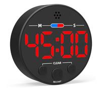 Oiqippnbv Timer digitale visivo con display a LED, ideale per cucina, aula, produttività, bambini, magnetico, allarme forte rosso