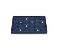 Oirlv Blu Microfibra 24 Griglia Ciondolo Orecchini Collana Organizzatore Display Case Gioielli Vassoio Di Stoccaggio