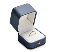 Oirlv Blu PU Pelle Classico Scatola Anello Proposta,Ring Box,Scatola per Anello,Per Matrimoni,Anniversario,San Valentino