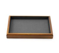 Oirlv Vassoi Per Gioielli In Legno Massiccio, Impilabili, Organizer Per Gioielli, Espositore per Gioielli (Grigio scuro)