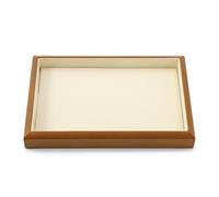 Oirlv Vassoi Per Gioielli In Legno Massiccio, Impilabili, Organizer Per Gioielli, Espositore per Gioielli (Bianco Crema)