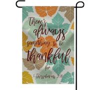 Oirquent Bandiera da giardino Happy Thanksgiving 30,5 x 45,7 cm su entrambi i lati in iuta con foglie autunnali tacchino raccolto zucca fattoria piccola bandiera da cortile grata per decorazione