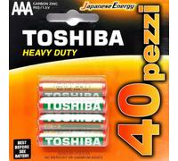 OISE ART STORE Trade Shop - 40pz Batterie Mini Stilo AAA Pile Alkaline Confezione Risparmio Toshiba R6 1.5 V