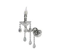 OISE ART STORE Trade Shop - Applique da Muro Candelabro Gocce Pendenti Cristallo Acrilico Attacco E14 E34 Argento