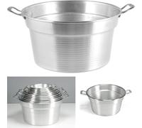 OISE ART STORE Trade Shop - Caldaia Pentolone in Alluminio Pesante con Manici Spazzolata Grigio per Conserve -Diametro 22cm -